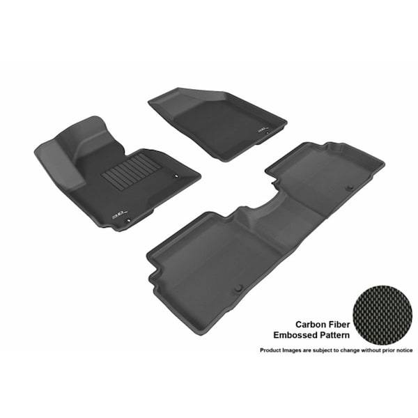 U-Ace 3D Maxpider All 2 Row Custom Fit Kagu Black Floor Mat for 2014-2016 Kia Sportage Models L1KA02601509 - main
